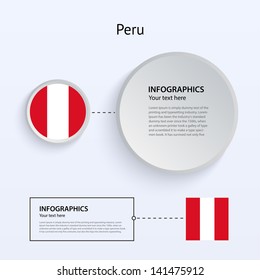 Peru Country Set of Banners on gray background for Infographic and Presentation. Vector illustration.