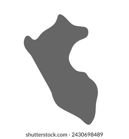 In: Peru Country Simplified Map. Graue stilvolle glatte Karte. Vektorsymbole auf weißem Hintergrund isoliert.