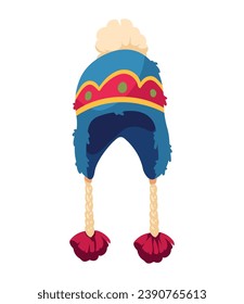 peru culture knitted hat illustration isolated