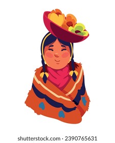 peru culture woman character illustration