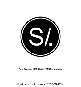 Peru Currency Symbol, Peruvian Sol Icon, PEN Sign. Vector Illustration