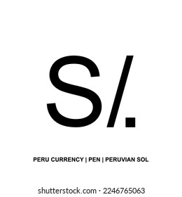 Peru Currency Symbol, Peruvian Sol Icon, PEN Sign. Vector Illustration