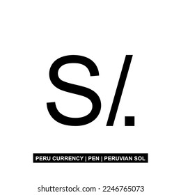 Peru Currency Symbol, Peruvian Sol Icon, PEN Sign. Vector Illustration