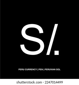 Peru Currency Symbol, Peruvian Sol Icon, PEN Sign. Vector Illustration