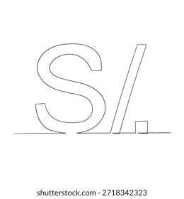 Peru Currency Symbol Peruvian Sol Icon PEN Sign. Vector Illustration