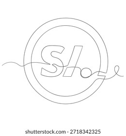 Peru Currency Symbol Peruvian Sol Icon PEN Sign. Vector Illustration