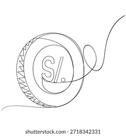 Peru Currency Symbol Peruvian Sol Icon PEN Sign. Vector Illustration