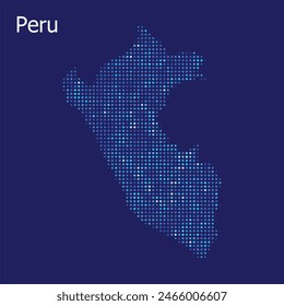 peru dotted map with blue bg	