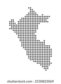 Peru - Dotted Map. Map formed by Dots. Vector Illustration