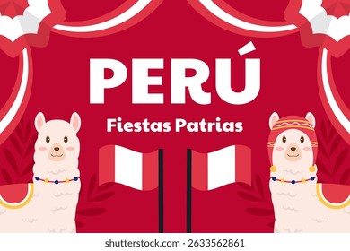 peru fiestas patrias background illustration in flat design