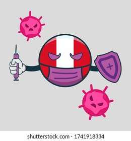 peru fight corona virus  vector illustration icon