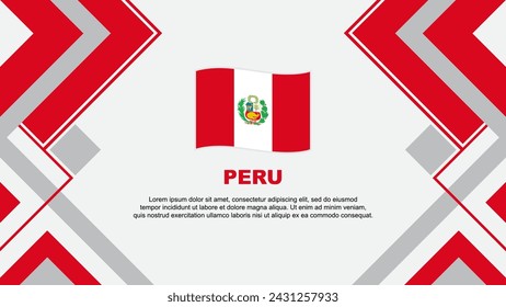 Plantilla de diseño de fondo abstracto de la bandera del Perú. Perú Día de la Independencia Banner Wallpaper Ilustración vectorial. Banner