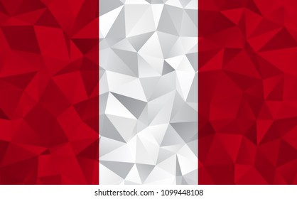 Peru flag. Abstract Polygon Geometric Shape Background. Vector illustration eps10.