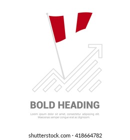 Peru Flag with analytics graph up, Bold heading and place for text template