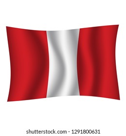 Peru flag background with cloth texture.Peru Flag vector illustration eps10. - Vector