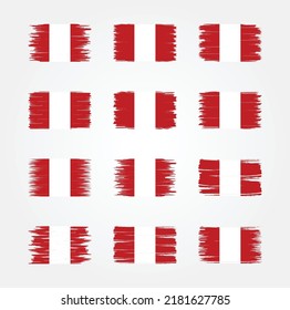 Peru Flag Brush Collection. National Flag
