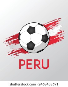 Peru Flag with Brush Effect for Soccer Theme