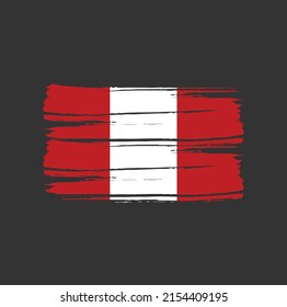 Peru Flag Brush. National Flag