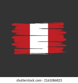 Peru Flag Brush. National Flag