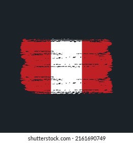 Peru Flag Brush. National Flag