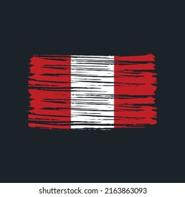 Peru Flag Brush. National Flag