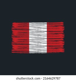 Peru Flag Brush. National Flag