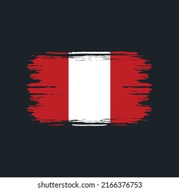 Peru Flag Brush. National Flag