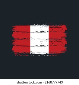 Peru Flag Brush. National Flag