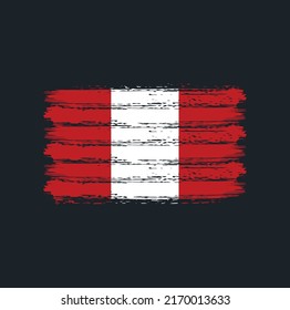 Peru Flag Brush. National Flag