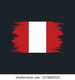 Peru Flag Brush. National Flag