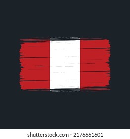 Peru Flag Brush. National Flag