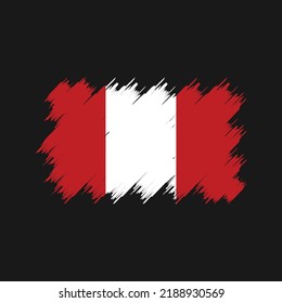 Peru Flag Brush. National Flag