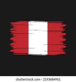 Peru Flag Brush. National Flag