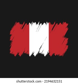 Peru Flag Brush. National Flag