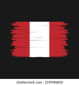 Peru Flag Brush. National Flag