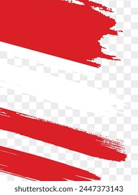Bandera de Perú con pincel texturizado aislado en png o fondo transparente. Ilustración vectorial