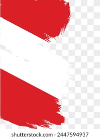 Peru flag with brush paint textured isolated  on png or transparent background. vector illustration