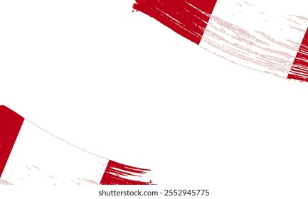 Bandeira do Peru com efeito de pincel Traçado, pincel Grunge traçado. Design de bandeira de pintura aquarela.