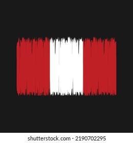 Peru Flag Brush Strokes. National Flag