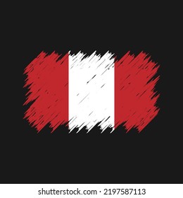 Peru Flag Brush Strokes. National Flag