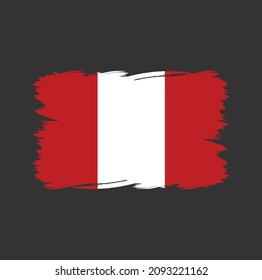 Peru flag brush strokes painted 