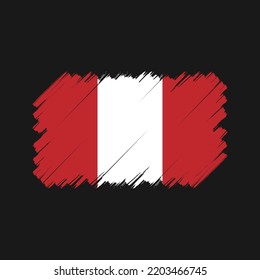 Peru Flag Brush Strokes Painted