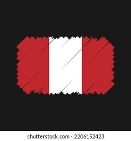 Peru Flag Brush Strokes Painted