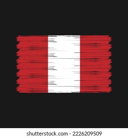 Ilustración del vector del pincel de bandera de Perú