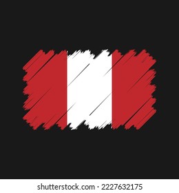 Peru Flag Brush Vector Illustration