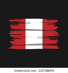 Peru Flag Brush Vector Illustration