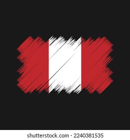 Ilustración del vector del pincel de bandera de Perú