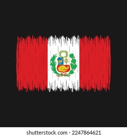 Ilustración del vector del pincel de bandera de Perú