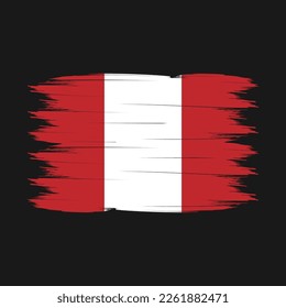 Peru Flag Brush Vector Illustration
