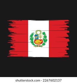 Peru Flag Brush Vector Illustration